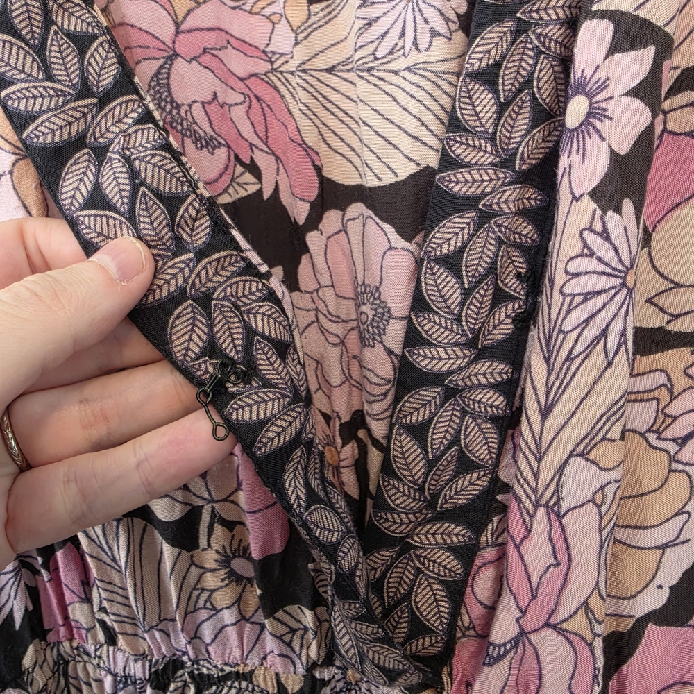 Natural Life Bella Floral Maxi Dress Tiered Ruffle Pink Floral Size Small - Picture 6 of 10